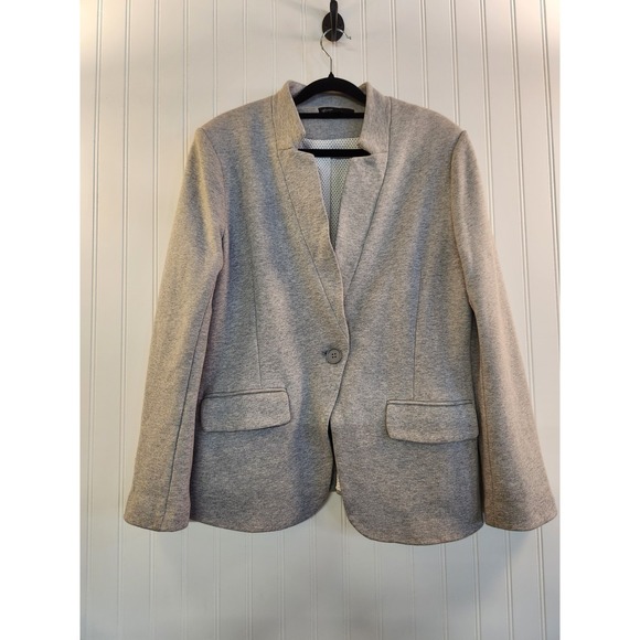 Gibson Jackets & Blazers - NEW Gibson Women Heather Grey Jersey Knit Blazer Size L Office Work Career Cozy